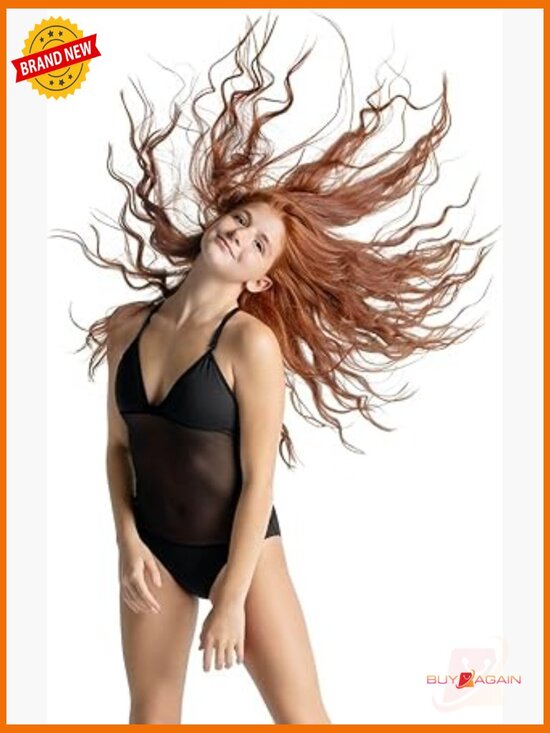 Tops - Plunging Front Neck Leotard with Padded Cups, Racerback, Sleeveless, Small
